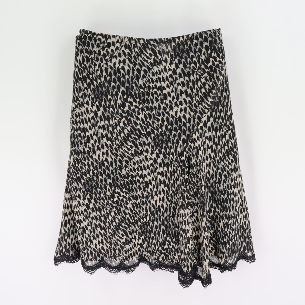 Nine & Company by Nine West Skirt Womens Size 6 Black Geometric Lined Lace Trim
